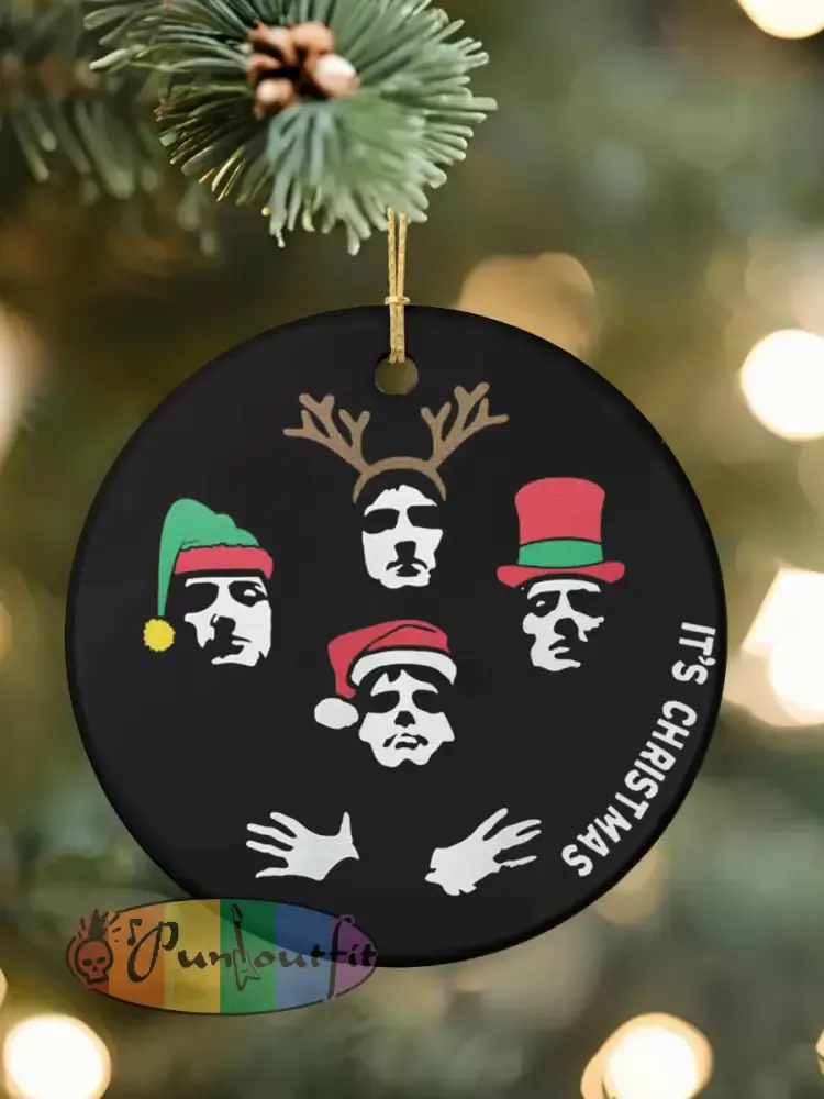 Rock Band Inspired Christmas Acrylic Decorative Ornament - Black · ONE