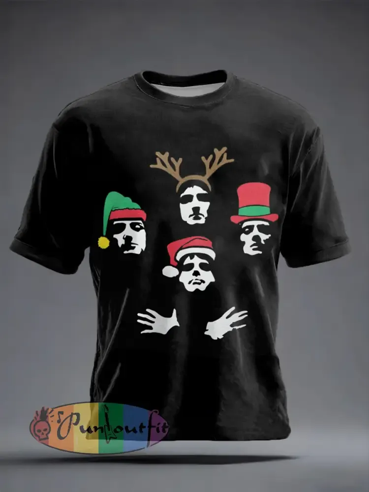 Men’s Rock Band Inspired Christmas short sleeves t-shirt