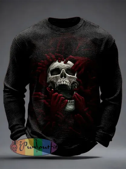 Men’s Gothic Skull Waffle Top