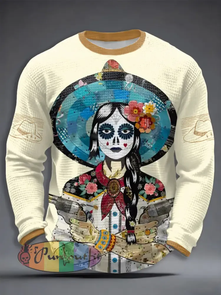Men’s Country Music Inspired Waffle Long Sleeve T-Shirt