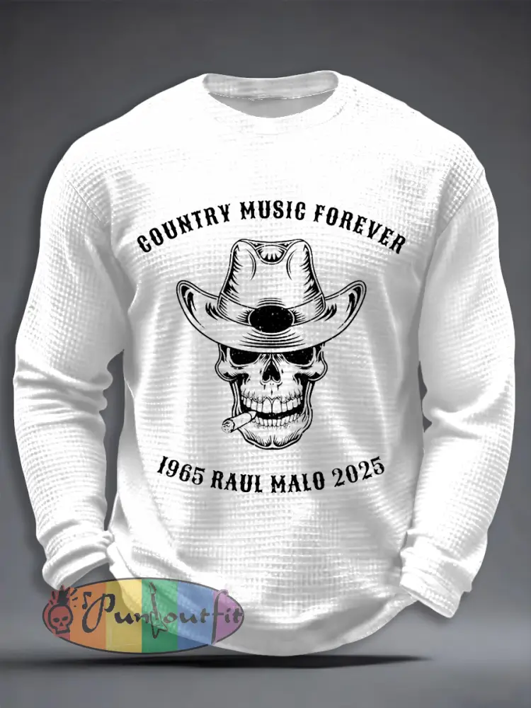 Men’s Country Music Inspired Waffle Long Sleeve T-Shirt