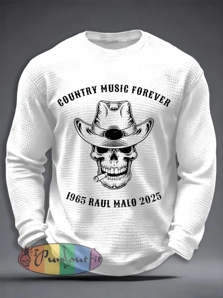 Men’s Country Music Inspired Waffle Long Sleeve T-Shirt