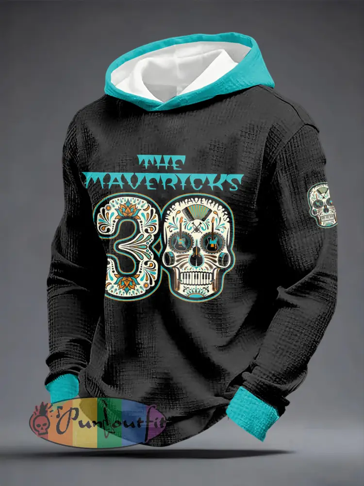 Men’s Country Music Inspired Waffle Long Sleeve Hoodie
