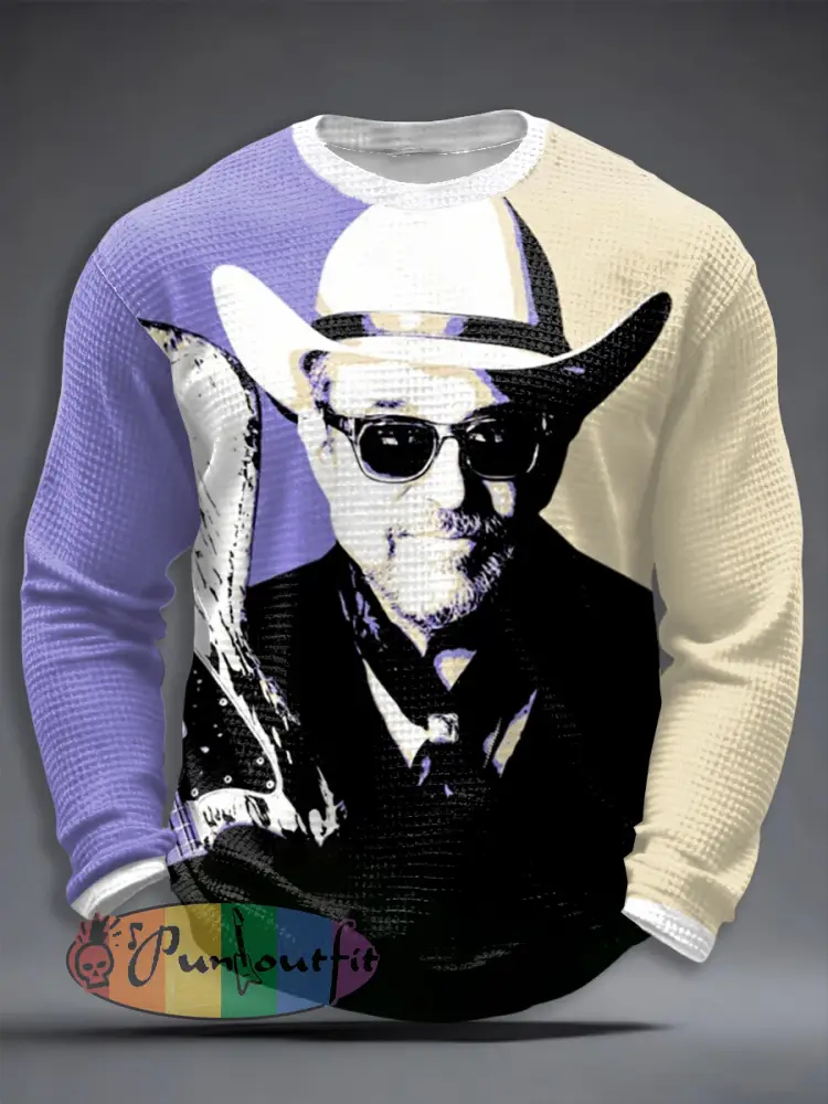 Men’s Country Music Inspired Waffle Long Sleeves T-Shirt
