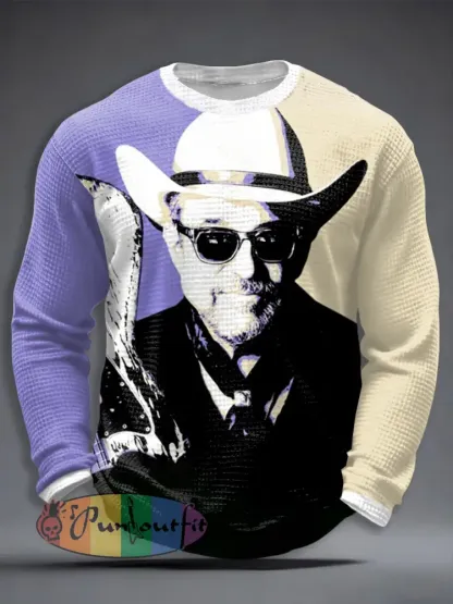 Men’s Country Music Inspired Waffle Long Sleeves T-Shirt
