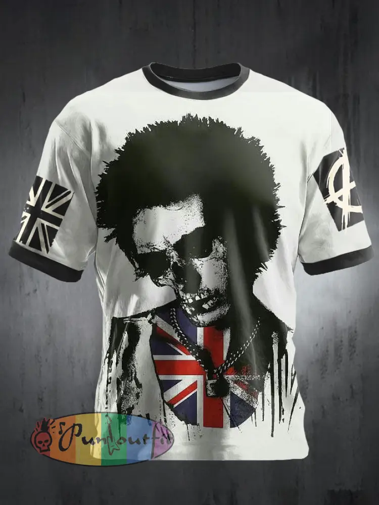 Unisex UK Punk Music Lover Printed T-shit