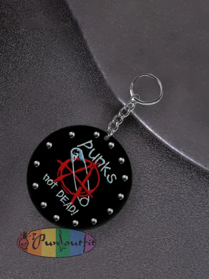 UK Punk Music Lover Printed Keychain - Black · ONE