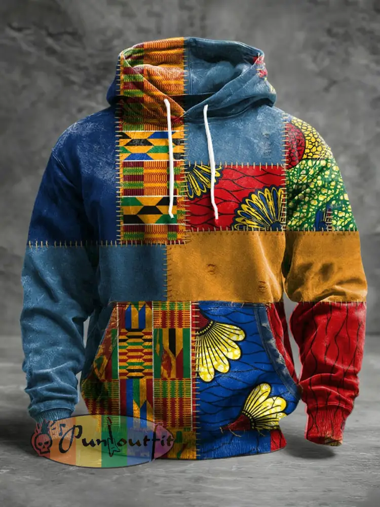 Men’s Black Art Print Casual Sweatshirt