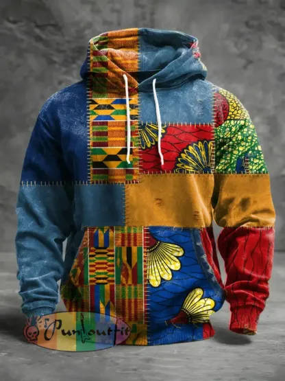 Men’s Black Art Print Casual Sweatshirt