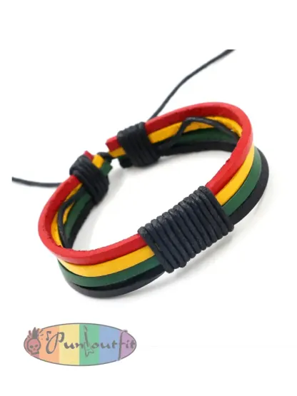 Unisex Jamaican Reggae Leather Woven Bracelet - As picture · ONE