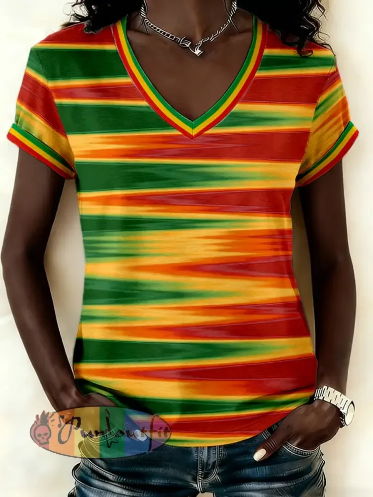 Women’s Reggae Music Inspired Print T-Shirt