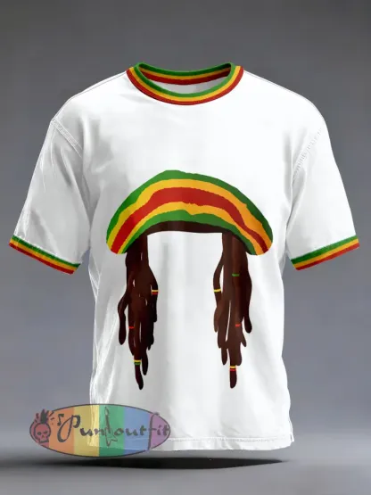 Men’s Reggae Music Inspired Print T-Shirt