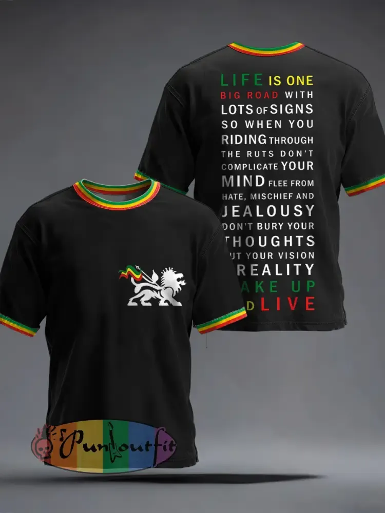 Men’s Reggae Music Inspired Print T-Shirt