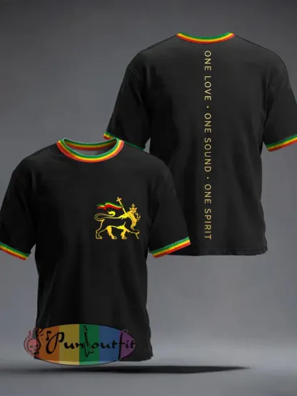 Men’s Reggae Music Inspired Print Vintage T-Shirt