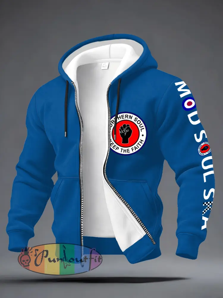 Men’s UK Music Northern Soul Lover Zip-Up Hoodie