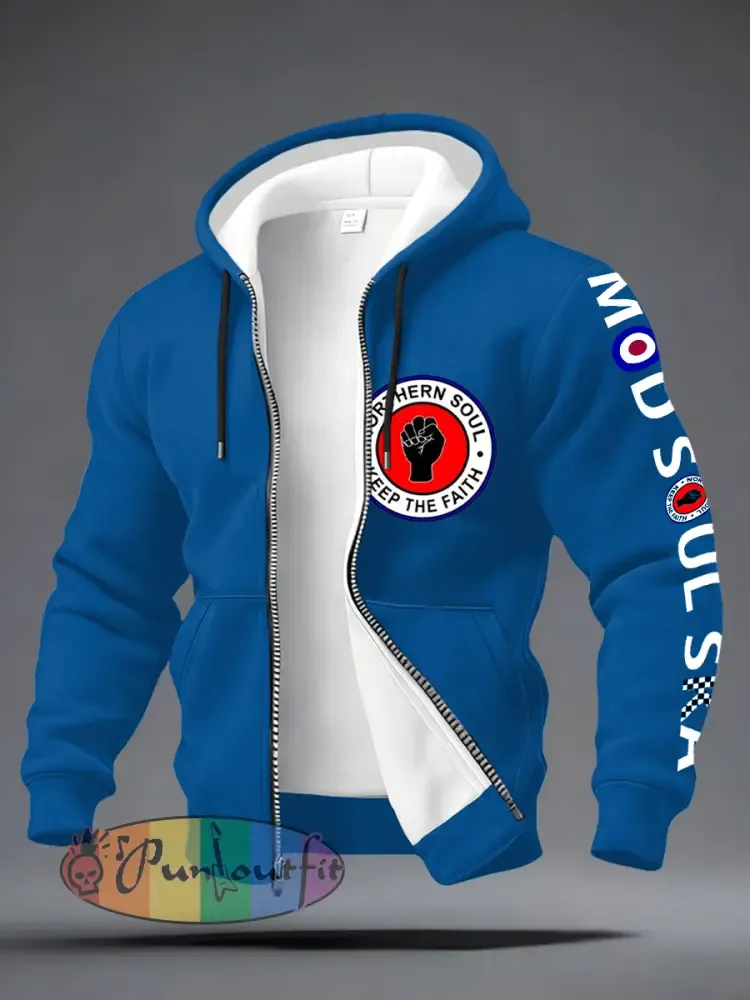 Men’s UK Music Northern Soul Lover Zip-Up Hoodie