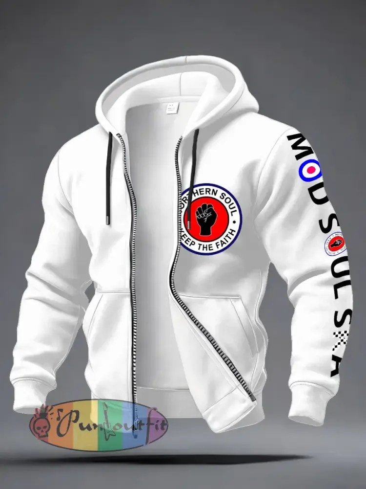 Men’s UK Music Northern Soul Lover Zip-Up Hoodie