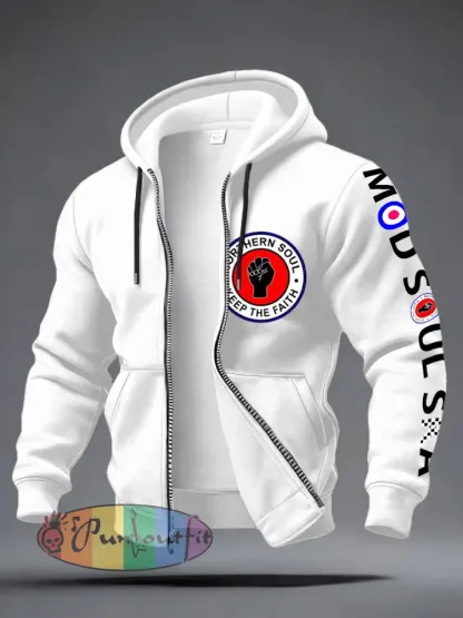 Men’s UK Music Northern Soul Lover Zip-Up Hoodie