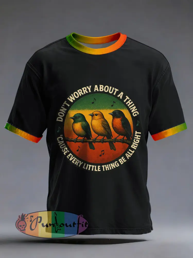 Men’s Reggae Music Inspired Print Vintage T-Shirt