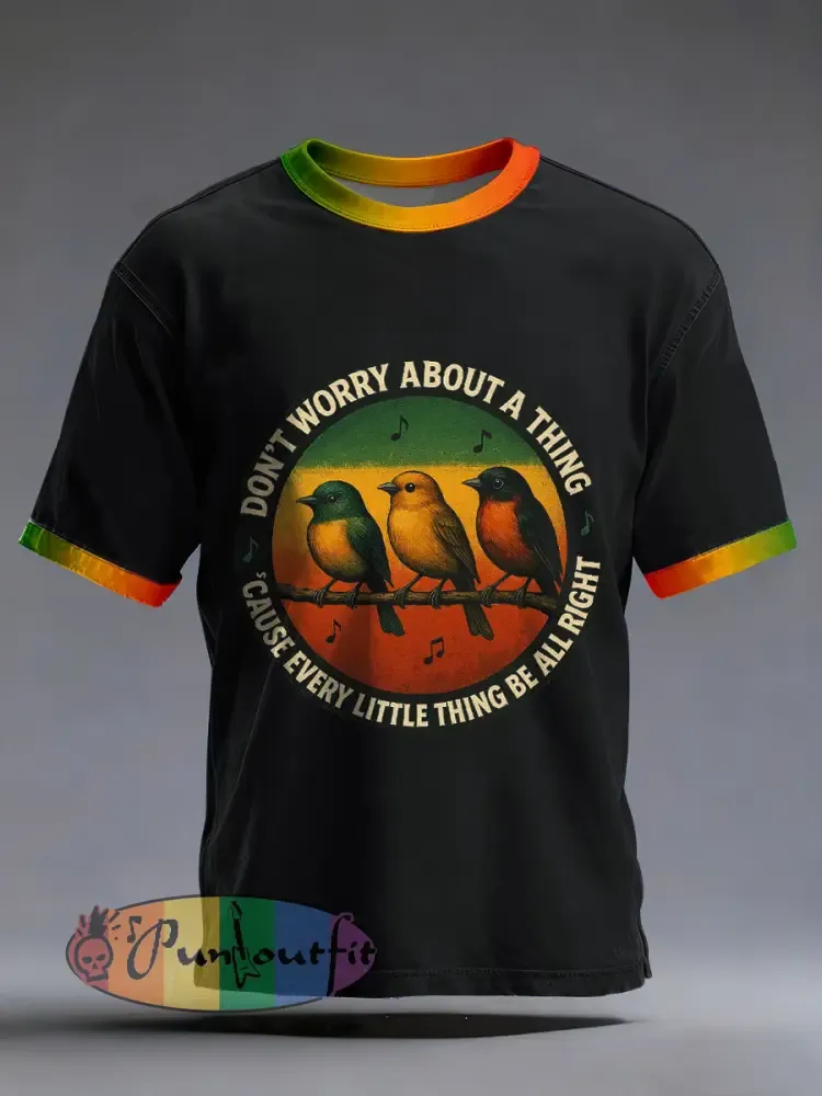 Men’s Reggae Music Inspired Print Vintage T-Shirt