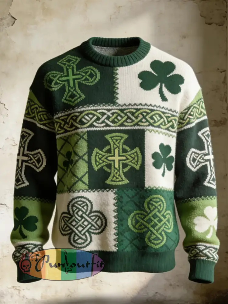 Men’s St. Patrick’s Day Printed Casual imitation sweater