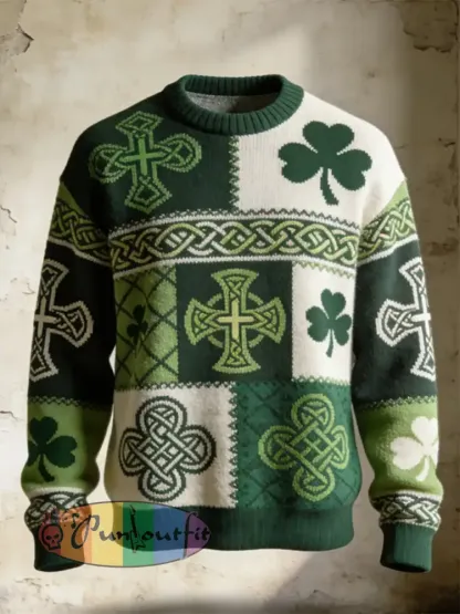Men’s St. Patrick’s Day Printed Casual imitation sweater