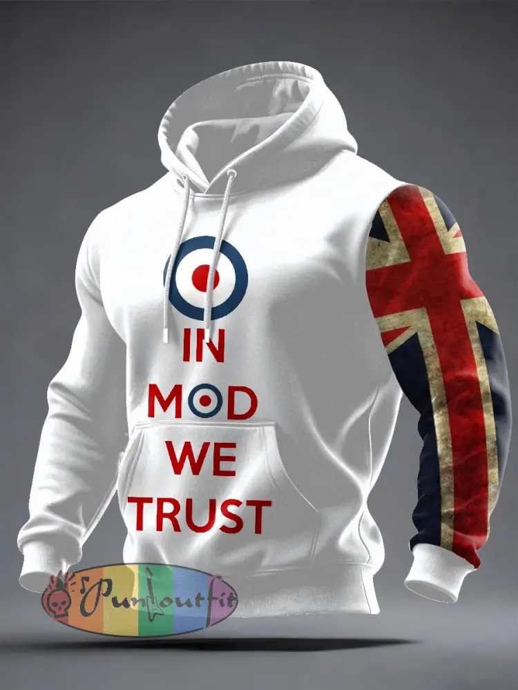 Men’s UK Mods Music Lover Oversized Drop-Shoulder Hoodie with Pockets