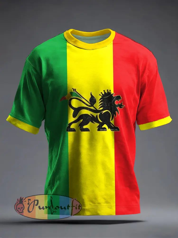 Men’s Reggae Music Inspired Print T-Shirt