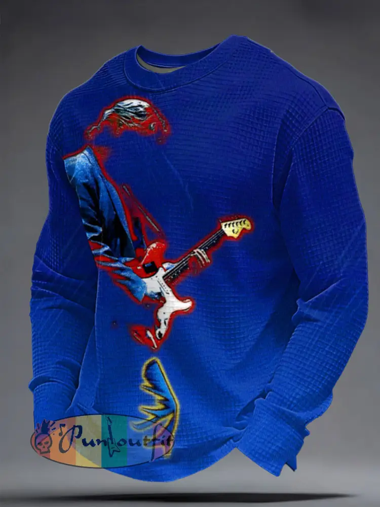 Men’s The Road Man Music Lover Printed Waffle Sweatshirt