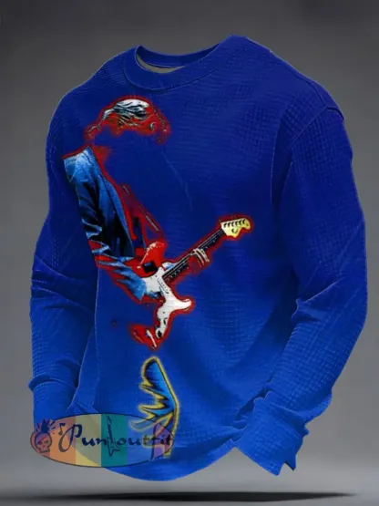 Men’s The Road Man Music Lover Printed Waffle Sweatshirt