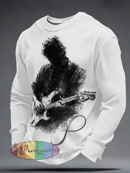 Men’s The Road Man Music Lover Printed Waffle Sweatshirt
