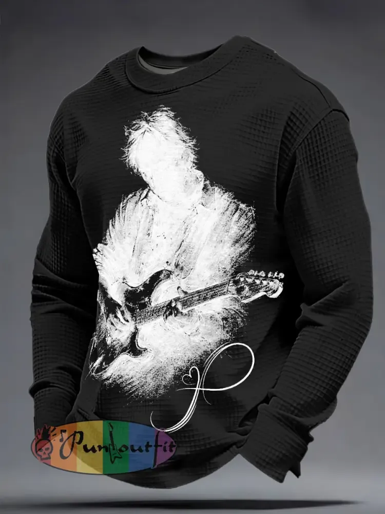 Men’s The Road Man Music Lover Printed Waffle Sweatshirt