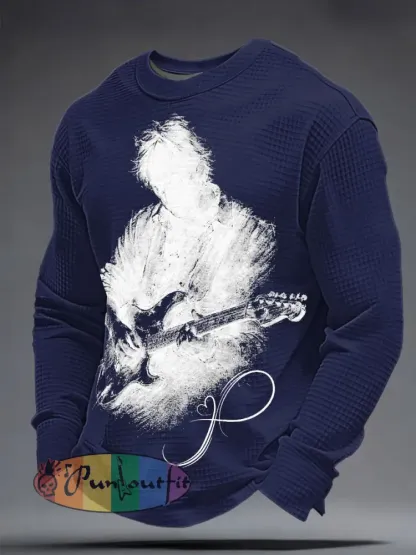 Men’s The Road Man Music Lover Printed Waffle Sweatshirt