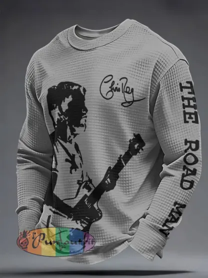 Men’s The Road Man Music Lover Printed Waffle Sweatshirt