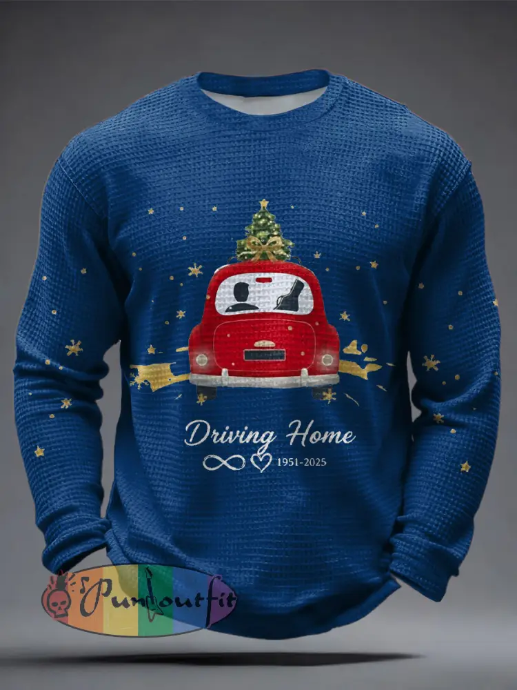 Men’s The Road Man Music Lover Printed Waffle Tops