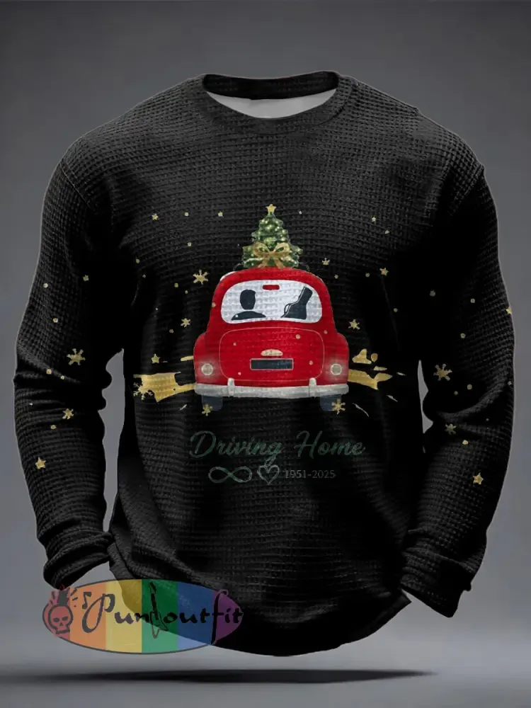 Men’s The Road Man Music Lover Printed Waffle Tops
