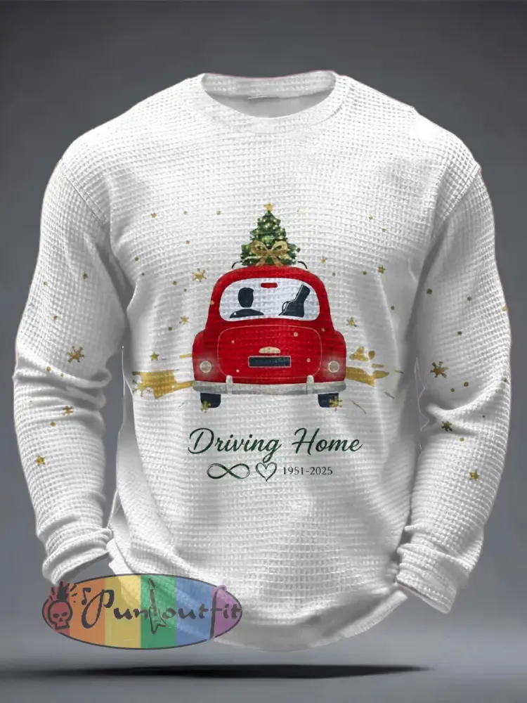 Men’s The Road Man Music Lover Printed Waffle Tops