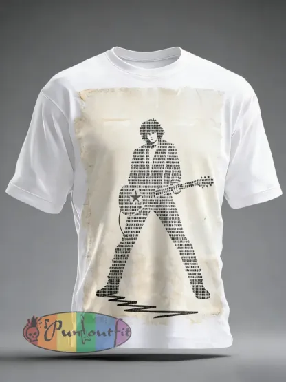 Men’s America Punk Music Lover Printed T-shirt