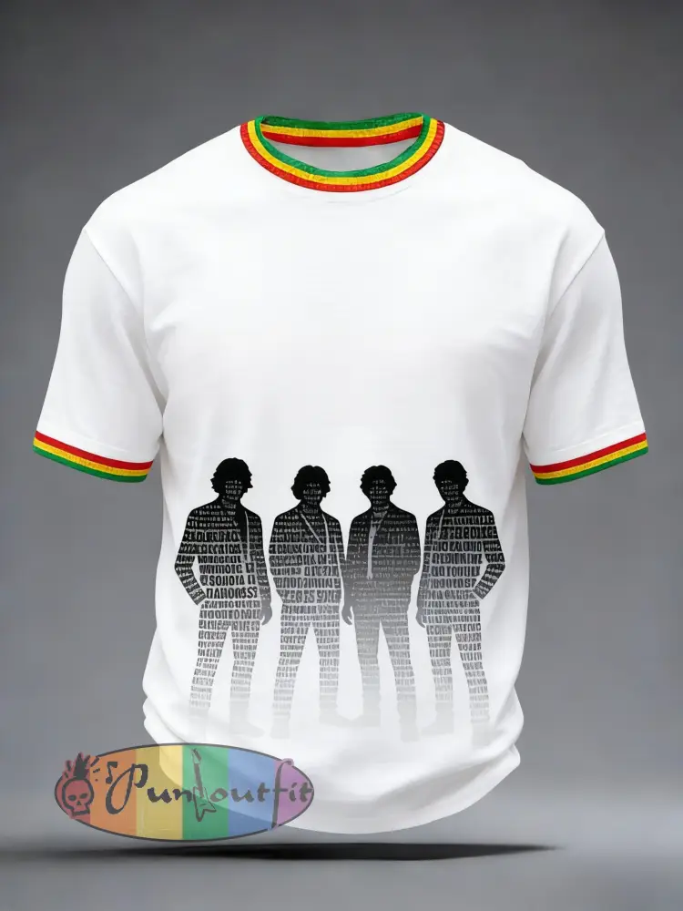Men’s America Punk Music Lover Printed T-shirt