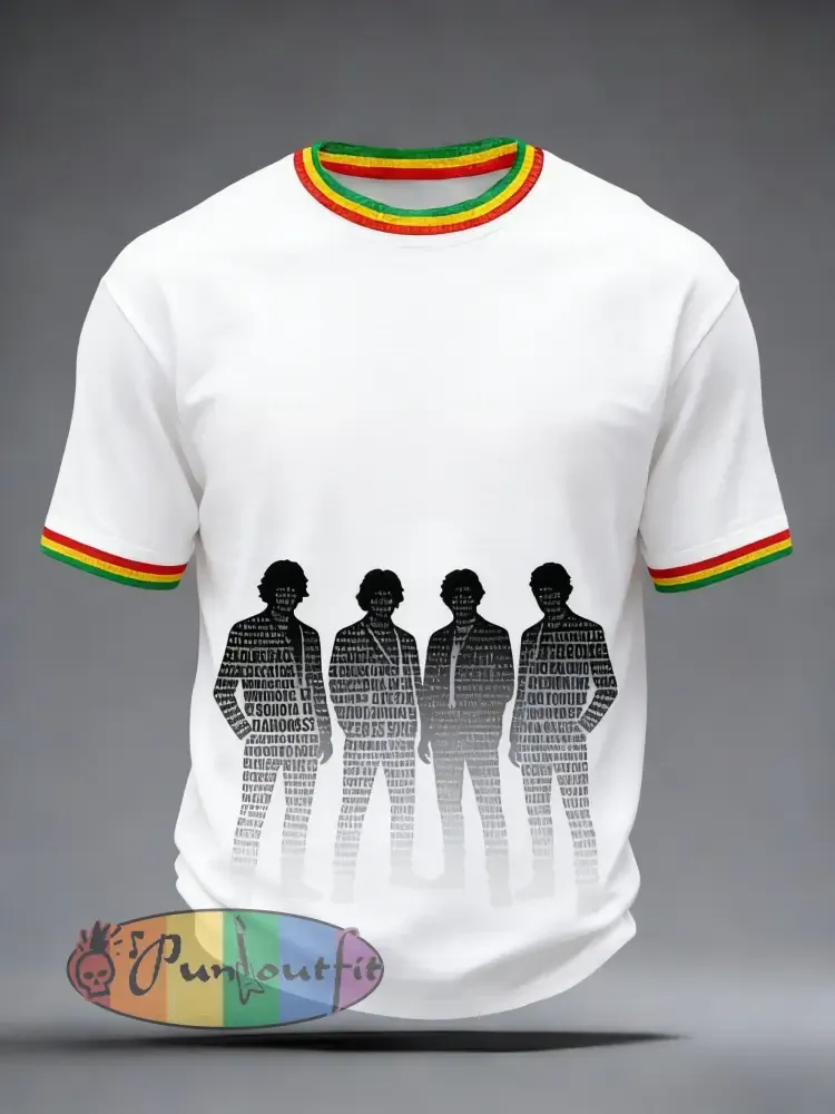 Men’s America Punk Music Lover Printed T-shirt