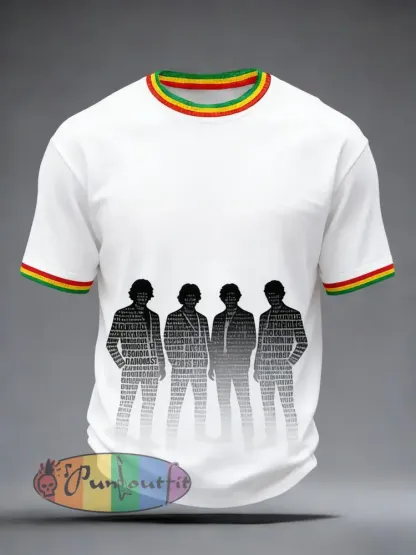 Men’s America Punk Music Lover Printed T-shirt
