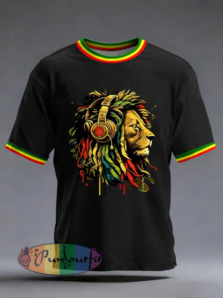 Men’s Reggae Print Casual T-shirt