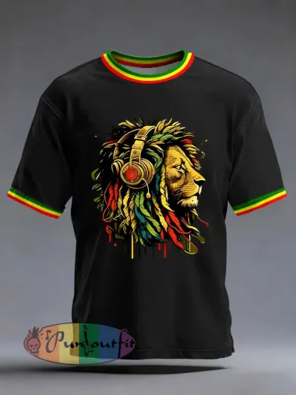 Men’s Reggae Print Casual T-shirt