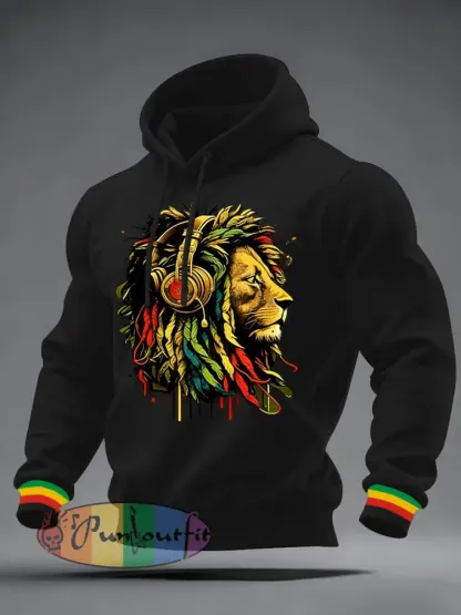 Men’s Reggae Print Casual Hoodie