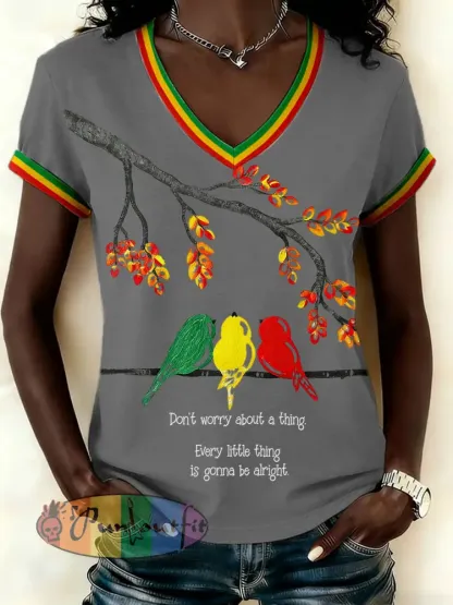 Women’s Reggae Print Casual T-shirt