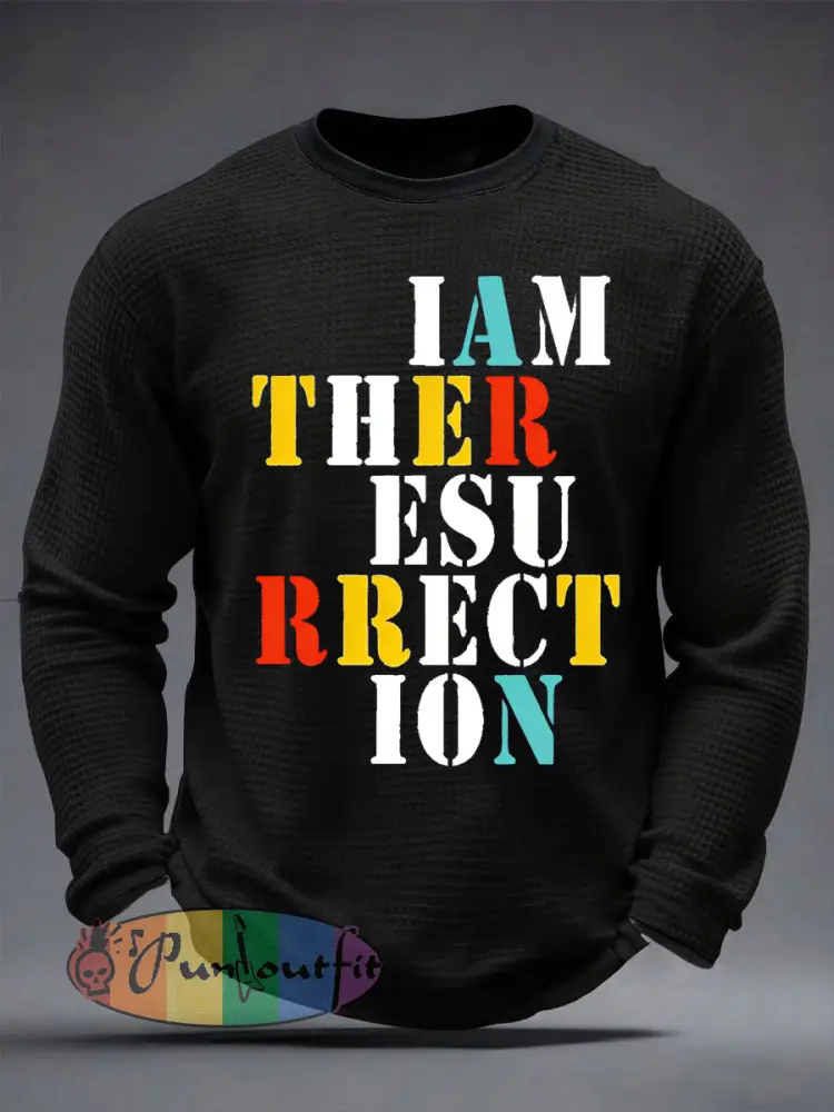 Men’s Lemon Roses Music Lover Printed Waffle Long Sleeve T-Shirt