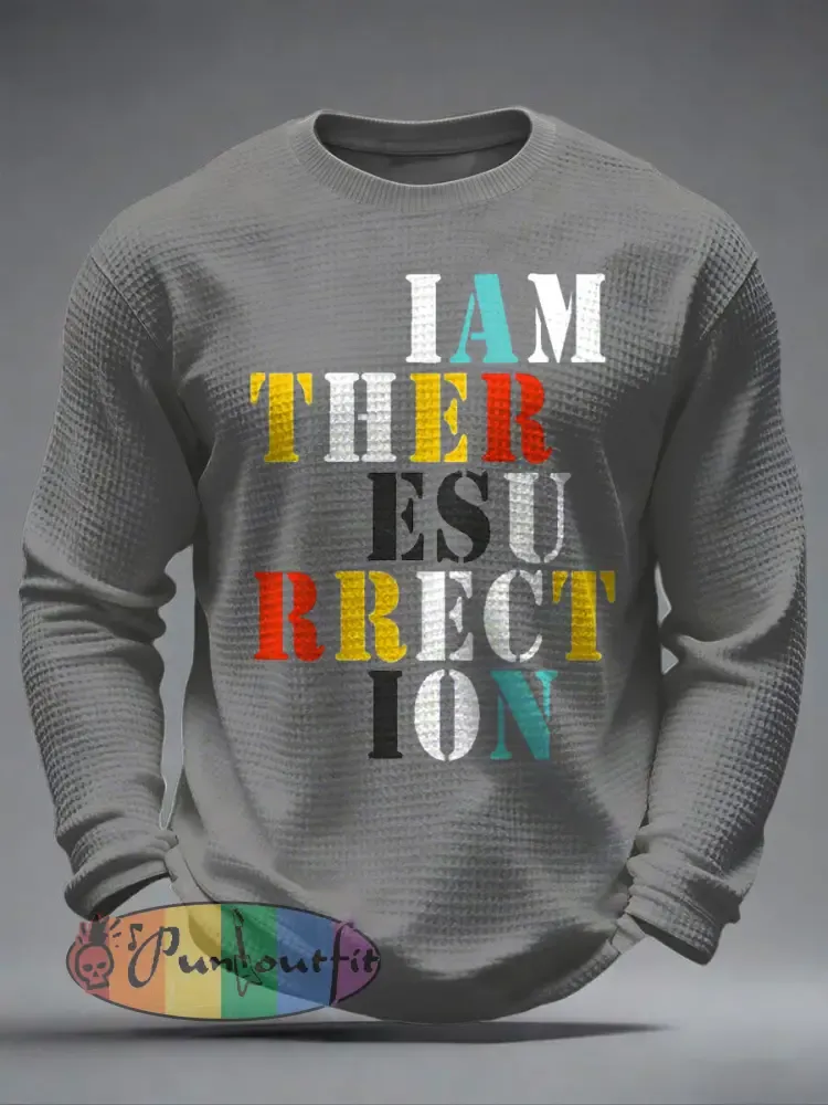 Men’s Lemon Roses Music Lover Printed Waffle Long Sleeve T-Shirt