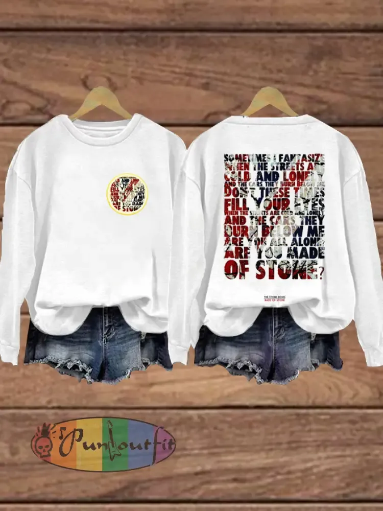 Women’s Lemon Roses Music Lover Printed Regular Sweatshirt