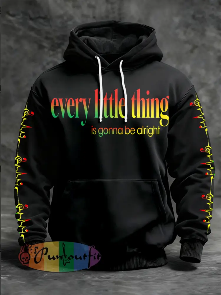Men’s Reggae Printed Long Sleeved Hooded Sweatshirt