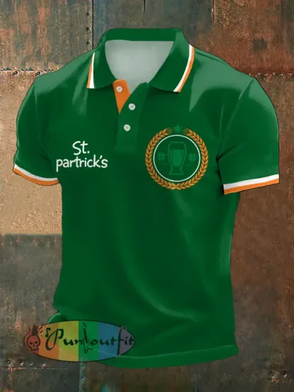 Men’s Good Luck St.Partrick’s Day Irish Mods Music Lover Printed Casual Tops